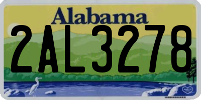 AL license plate 2AL3278