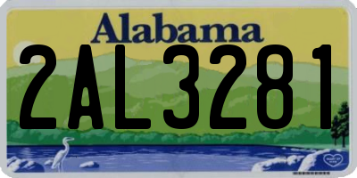 AL license plate 2AL3281
