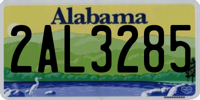 AL license plate 2AL3285