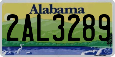 AL license plate 2AL3289