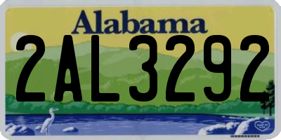 AL license plate 2AL3292
