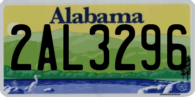 AL license plate 2AL3296