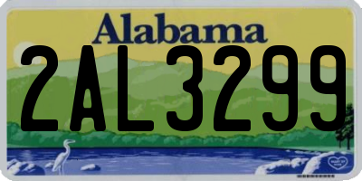 AL license plate 2AL3299