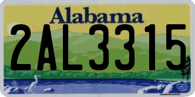 AL license plate 2AL3315