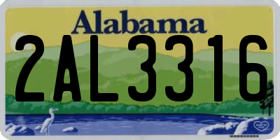 AL license plate 2AL3316