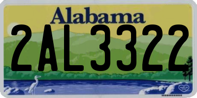AL license plate 2AL3322