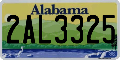 AL license plate 2AL3325