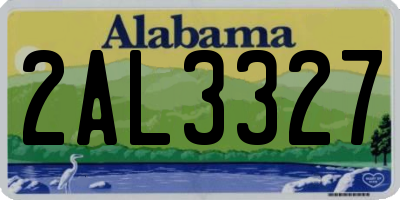 AL license plate 2AL3327