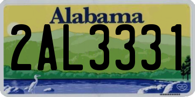 AL license plate 2AL3331