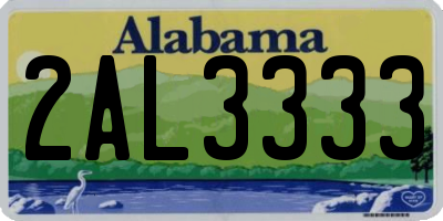 AL license plate 2AL3333