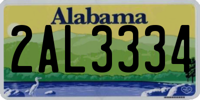 AL license plate 2AL3334