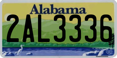 AL license plate 2AL3336