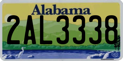 AL license plate 2AL3338