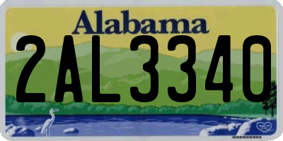 AL license plate 2AL3340