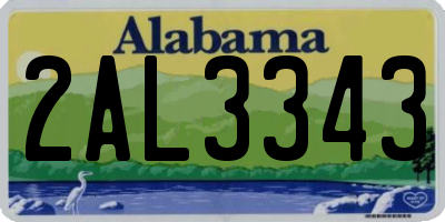 AL license plate 2AL3343