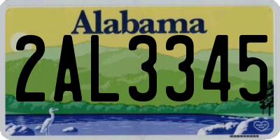 AL license plate 2AL3345