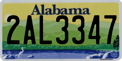 AL license plate 2AL3347