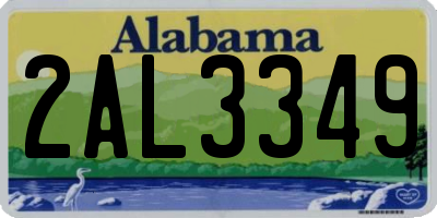 AL license plate 2AL3349