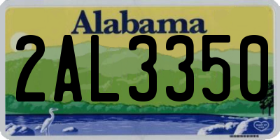 AL license plate 2AL3350