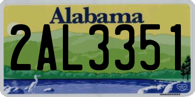 AL license plate 2AL3351
