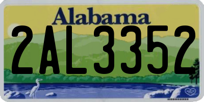 AL license plate 2AL3352