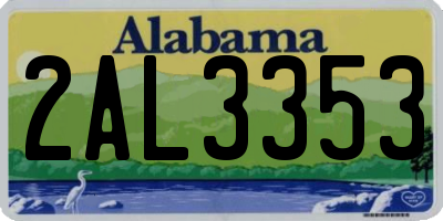 AL license plate 2AL3353
