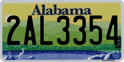 AL license plate 2AL3354