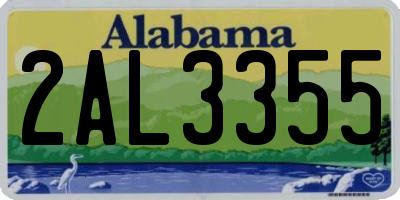 AL license plate 2AL3355