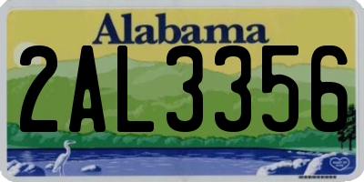 AL license plate 2AL3356