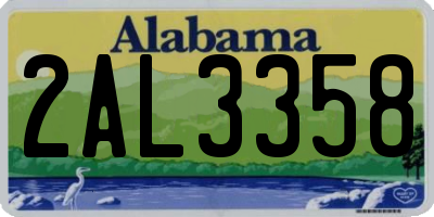 AL license plate 2AL3358