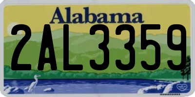 AL license plate 2AL3359