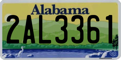 AL license plate 2AL3361