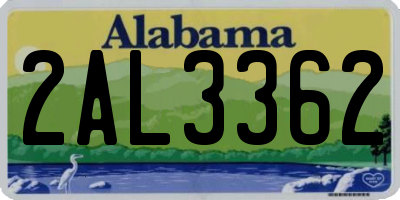 AL license plate 2AL3362