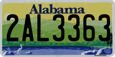 AL license plate 2AL3363