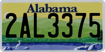 AL license plate 2AL3375