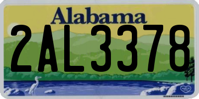 AL license plate 2AL3378