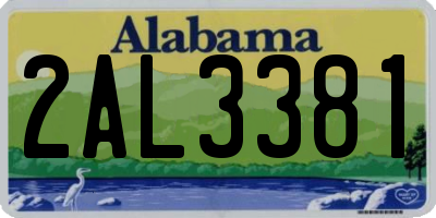 AL license plate 2AL3381