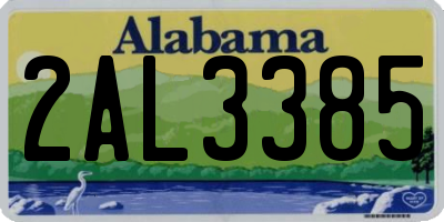 AL license plate 2AL3385
