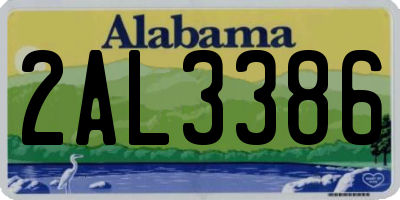 AL license plate 2AL3386