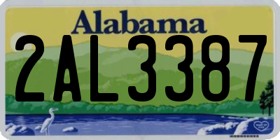 AL license plate 2AL3387