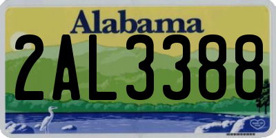 AL license plate 2AL3388
