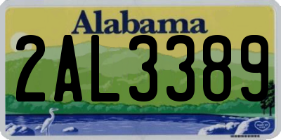 AL license plate 2AL3389