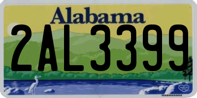 AL license plate 2AL3399