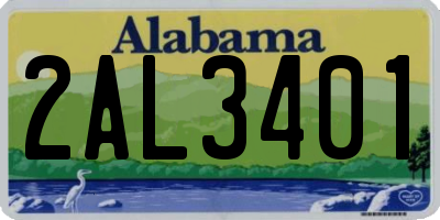 AL license plate 2AL3401