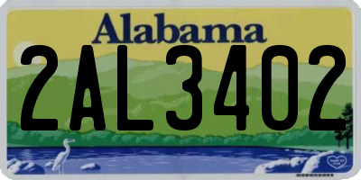 AL license plate 2AL3402