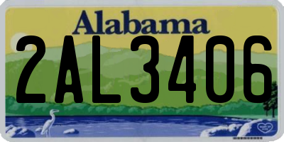 AL license plate 2AL3406