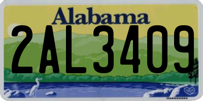 AL license plate 2AL3409