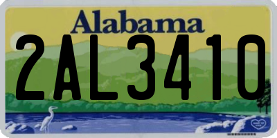 AL license plate 2AL3410