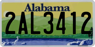 AL license plate 2AL3412