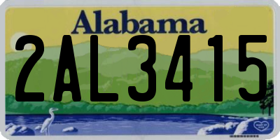 AL license plate 2AL3415